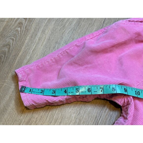 Vintage 90s Osh Kosh B Gosh Pink Corduroy Vestbak Overalls Ruffle Trim Buttons 1 - Picture 7 of 9